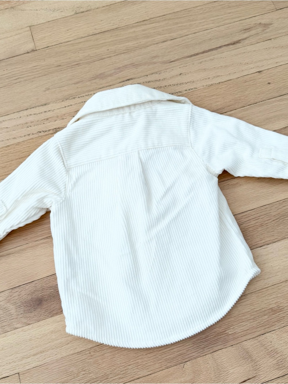 CARTERS Cream Ribbed Button-Up Shirt - Picture 2 of 4